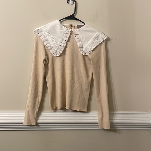 Tweed Pilgrim Collar Sweater - Picture 3 of 5